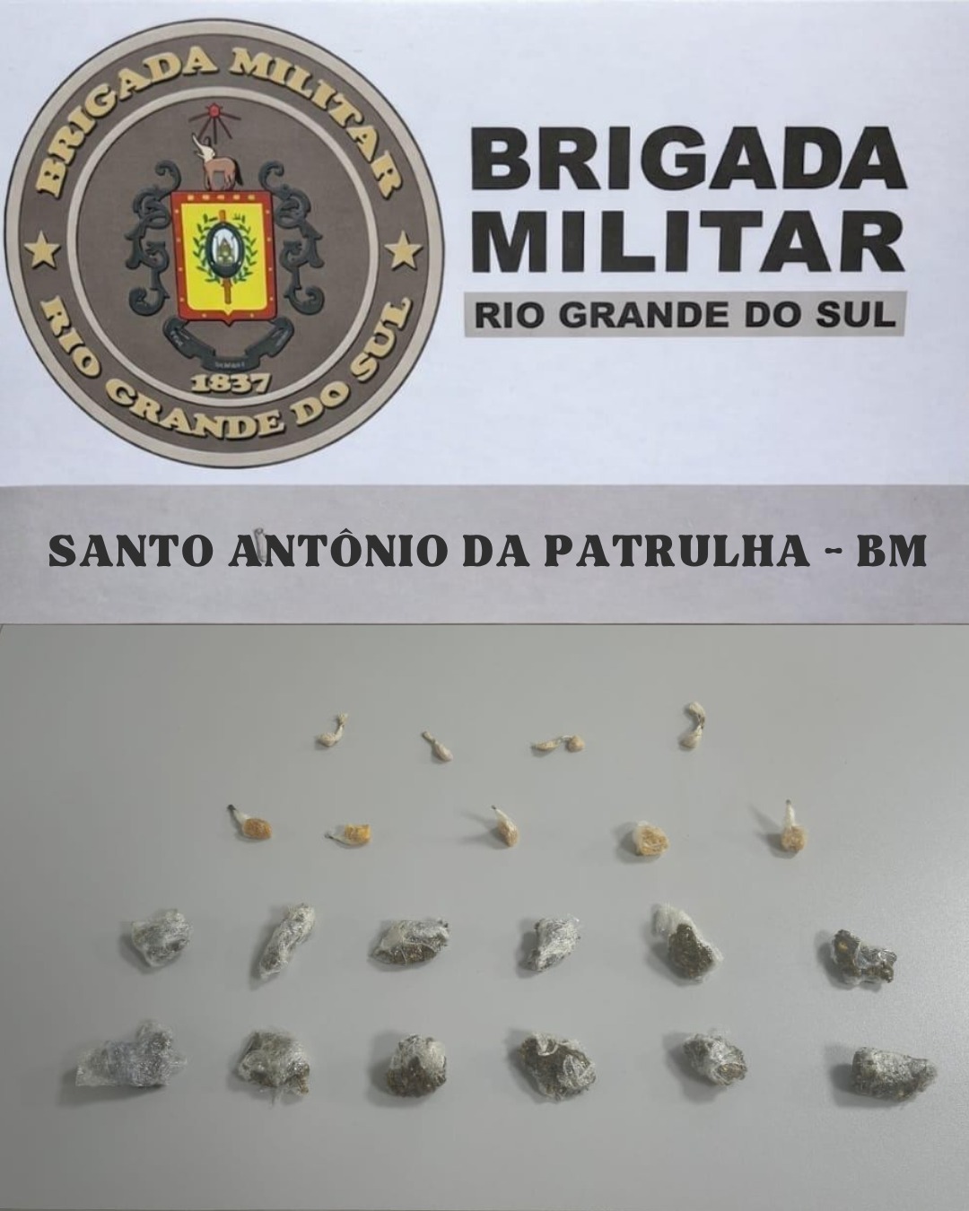 INDIVÍDUO É PRESO POR TRÁFICO DE ENTORPECENTES, RESISTÊNCIA E LESÃO CORPORAL EM SANTO ANTÔNIO DA PATRULHA