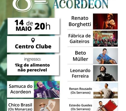 Santo Antônio da Patrulha recebe grandes nomes da música gaúcha no 8º Festival do Acordeon