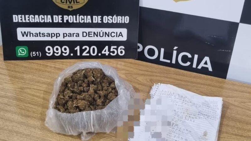 Ação policial resulta na prisão de homem por tráfico de drogas em Osório