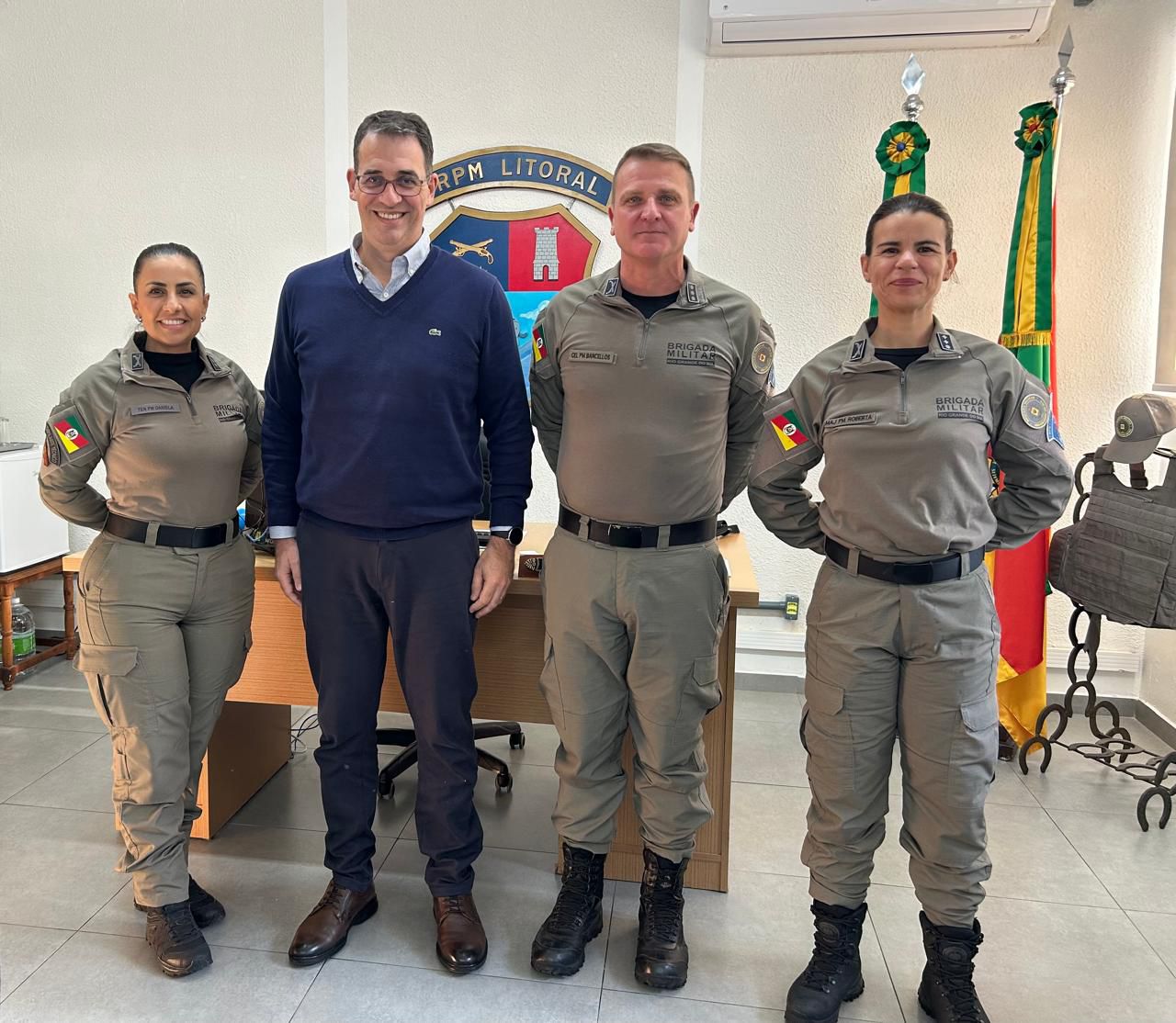 Comando Regional da BM em Osório recebe visita de inspeção do Ministério Público