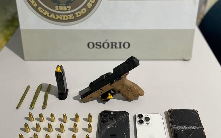 Brigada Militar prende três homens por porte ilegal de arma de fogo em Osório