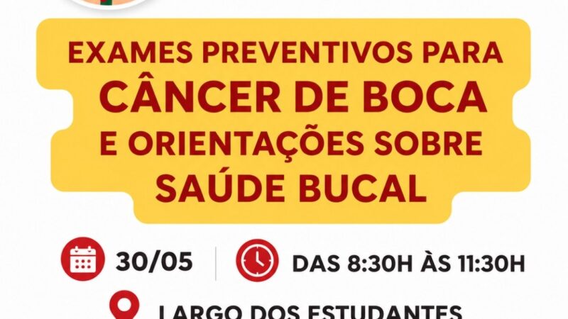 Secretaria Municipal de Saúde vai realizar atividade alusiva ao Maio Vermelho neste sábado no Largo dos Estudantes