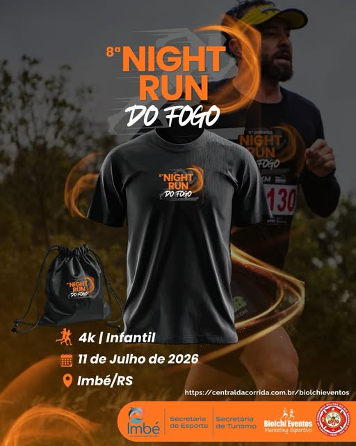 8ª NIGHT RUN DO FOGO ACONTECE EM JULHO NA BEIRA-MAR DE IMBÉ