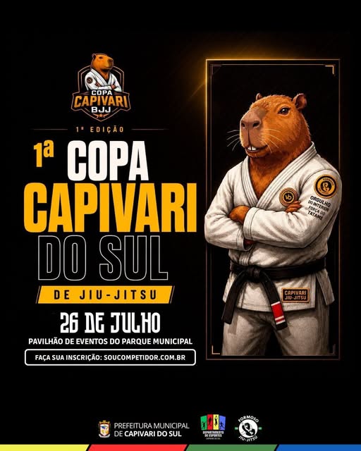 1ª Copa Capivari de Jiu Jítsu promete reunir centenas de atletas no Parque Municipal