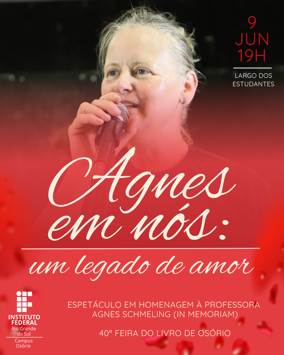 IFRS Campus Osório homenageia professora com espetáculo na Feira do Livro