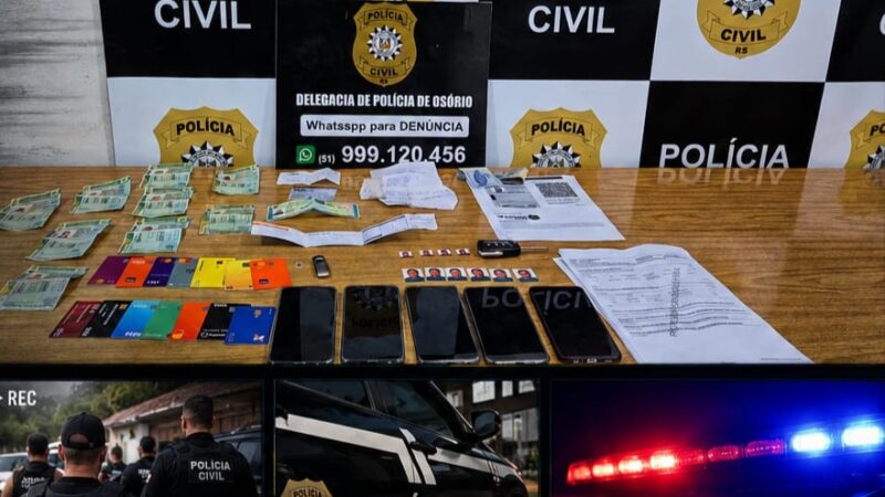 POLÍCIA CIVIL DE OSÓRIO PRENDE EM FLAGRANTE QUATRO INTEGRANTES DE QUADRILHA ESPECIALIZADA EM FRAUDES BANCÁRIAS