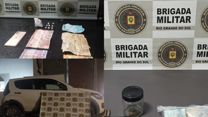 BRIGADA MILITAR REALIZA PRISÕES POR TRÁFICO DE DROGAS E PORTE ILEGAL DE ARMA NO LITORAL NORTE