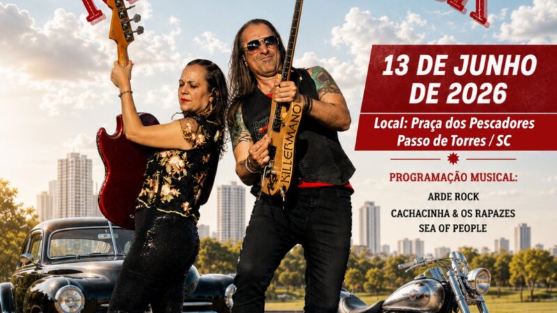 Banda Arde Rock faz parte da programação do 1º Passo Motor Rock em Passo de Torres/SC