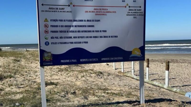 Prefeitura de Xangri-Lá instala placas informativas nos acessos aos principais balneários