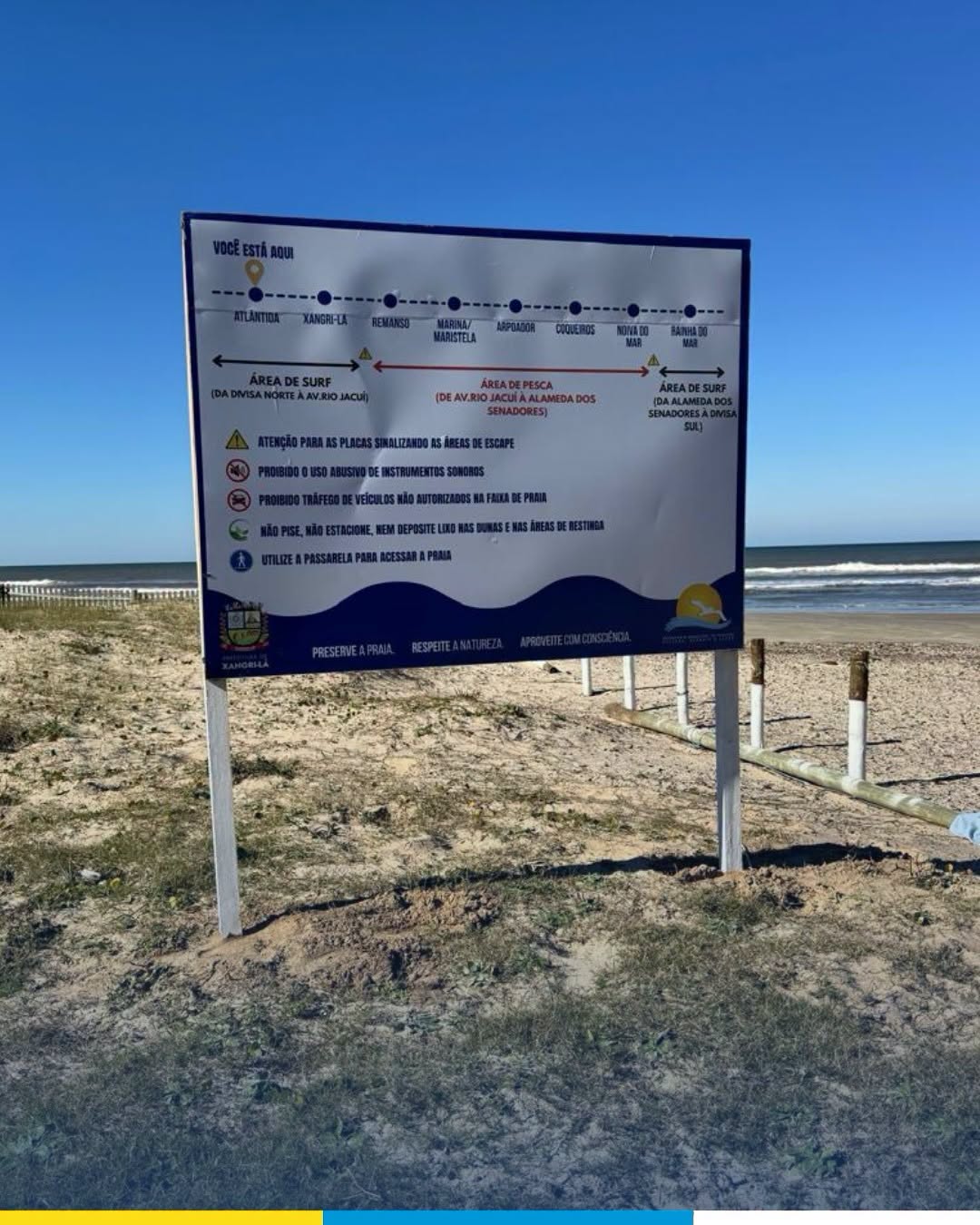 Prefeitura de Xangri-Lá instala placas informativas nos acessos aos principais balneários