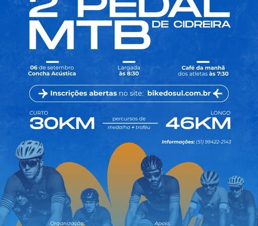 Inscrições abertas para o 2º Pedal MTB de Cidreira
