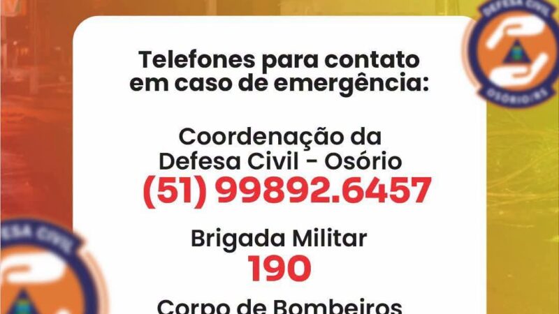 Temporal com chuva e fortes ventos causa danos em Osório; autoridades orientam população a permanecer em casa