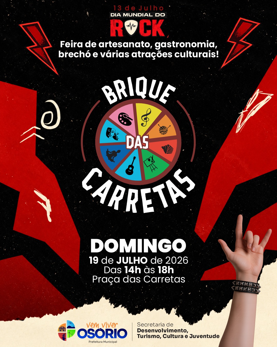 Brique das Carretas edição especial em celebração ao mês do rock será neste domingo