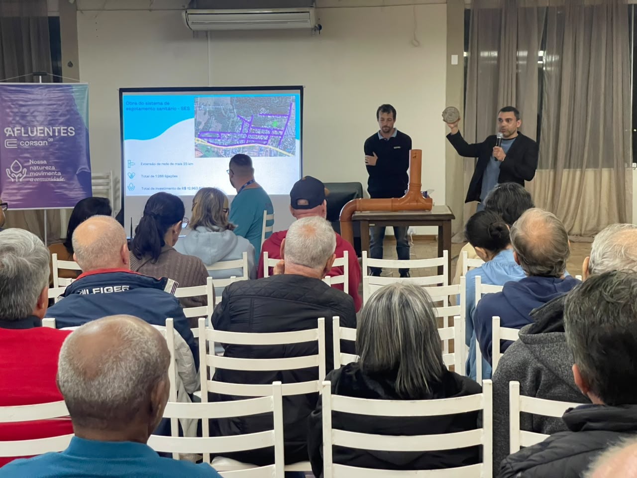 Corsan realiza ciclo de reuniões do programa Afluentes em cinco municípios do Litoral Norte para orientar moradores sobre obras de saneamento