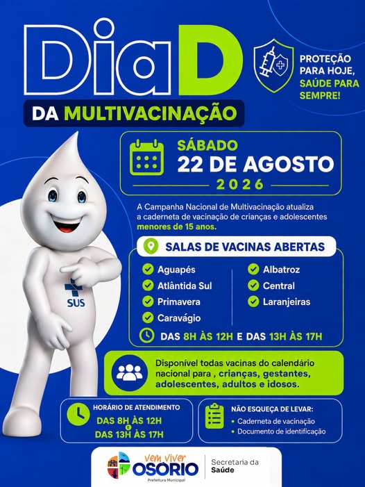 Dia D da Multivacinação acontece neste sábado em Osório