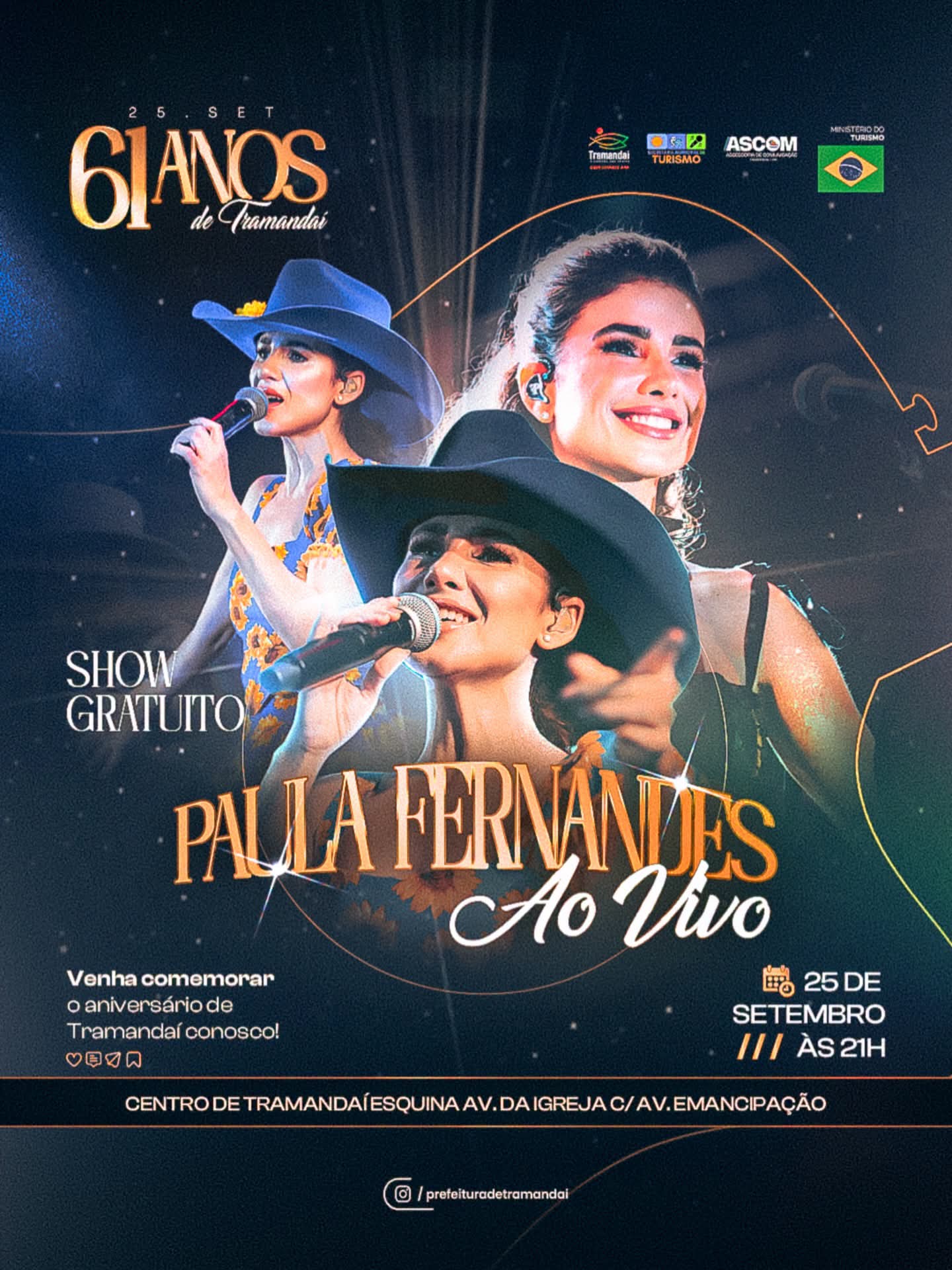 Paula Fernandes fará show gratuito no aniversário de 61 anos de Tramandaí