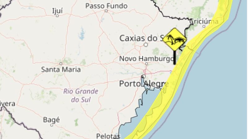 Inmet emite alerta amarelo para ventos costeiros no Litoral do Rio Grande do Sul