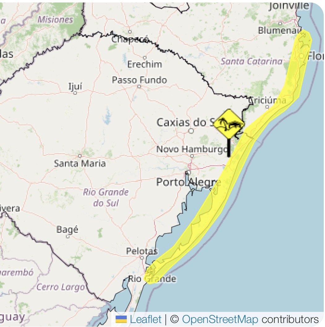 Inmet emite alerta amarelo para ventos costeiros no Litoral do Rio Grande do Sul