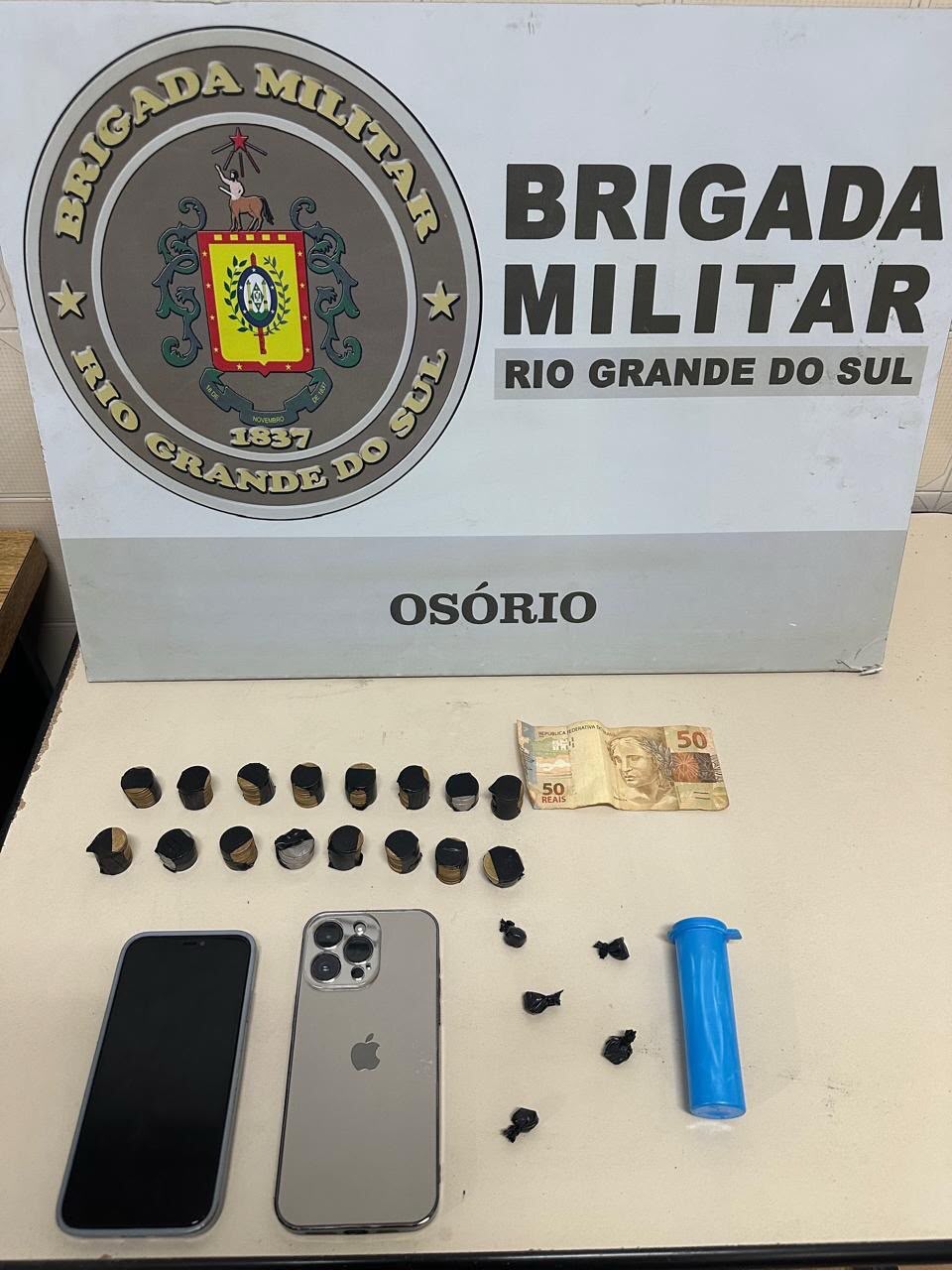Duas prisões e apreensão de adolescente são registradas pela Brigada Militar em Osório