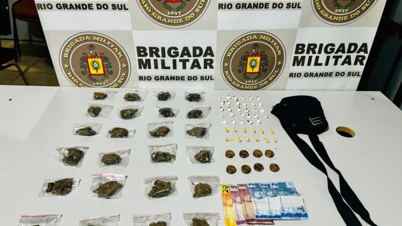 Homem é preso com maconha, cocaína e crack em Cidreira