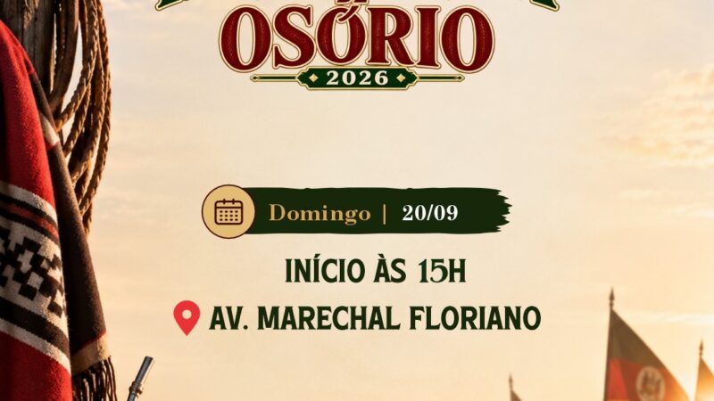 Desfile Farroupilha de Osório reúne 23 entidades neste domingo