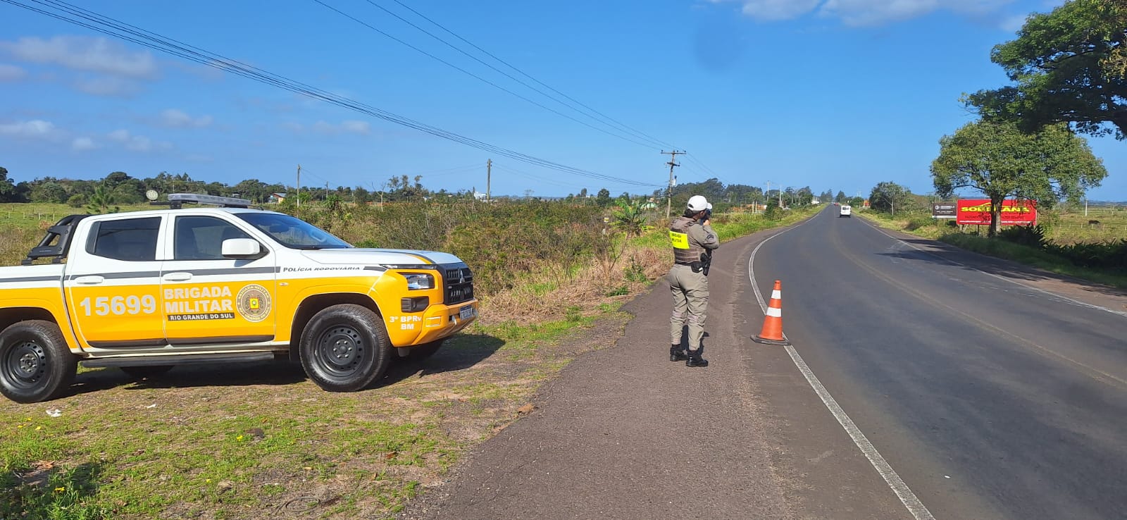 ERS-486 passa a ter novo ponto de fiscalização com radar portátil em Terra de Areia