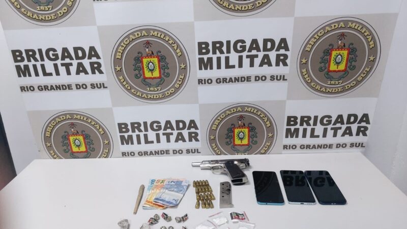 Três homens são presos com drogas e pistola 9 mm em Caraá