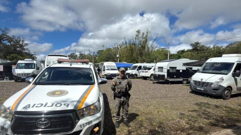 BRIGADA MILITAR REFORÇA POLICIAMENTO NO 1º ENCONTRO DE MOTORHOMES EM OSÓRIO