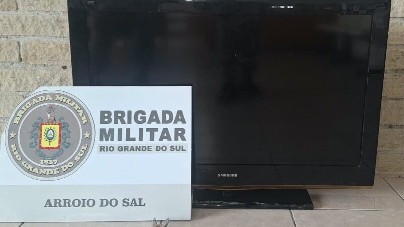 Ação da BM resulta em prisão por furto qualificado e recuperação de televisão em Arroio do Sal