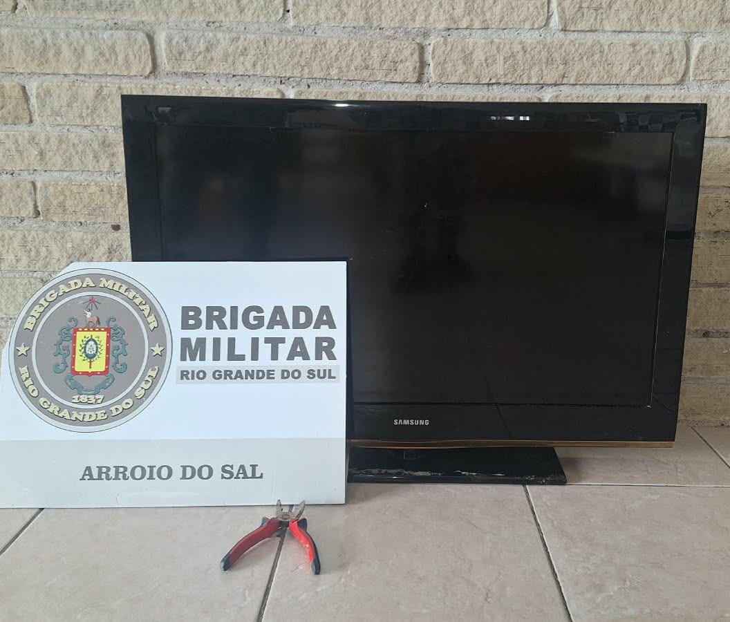 Ação da BM resulta em prisão por furto qualificado e recuperação de televisão em Arroio do Sal